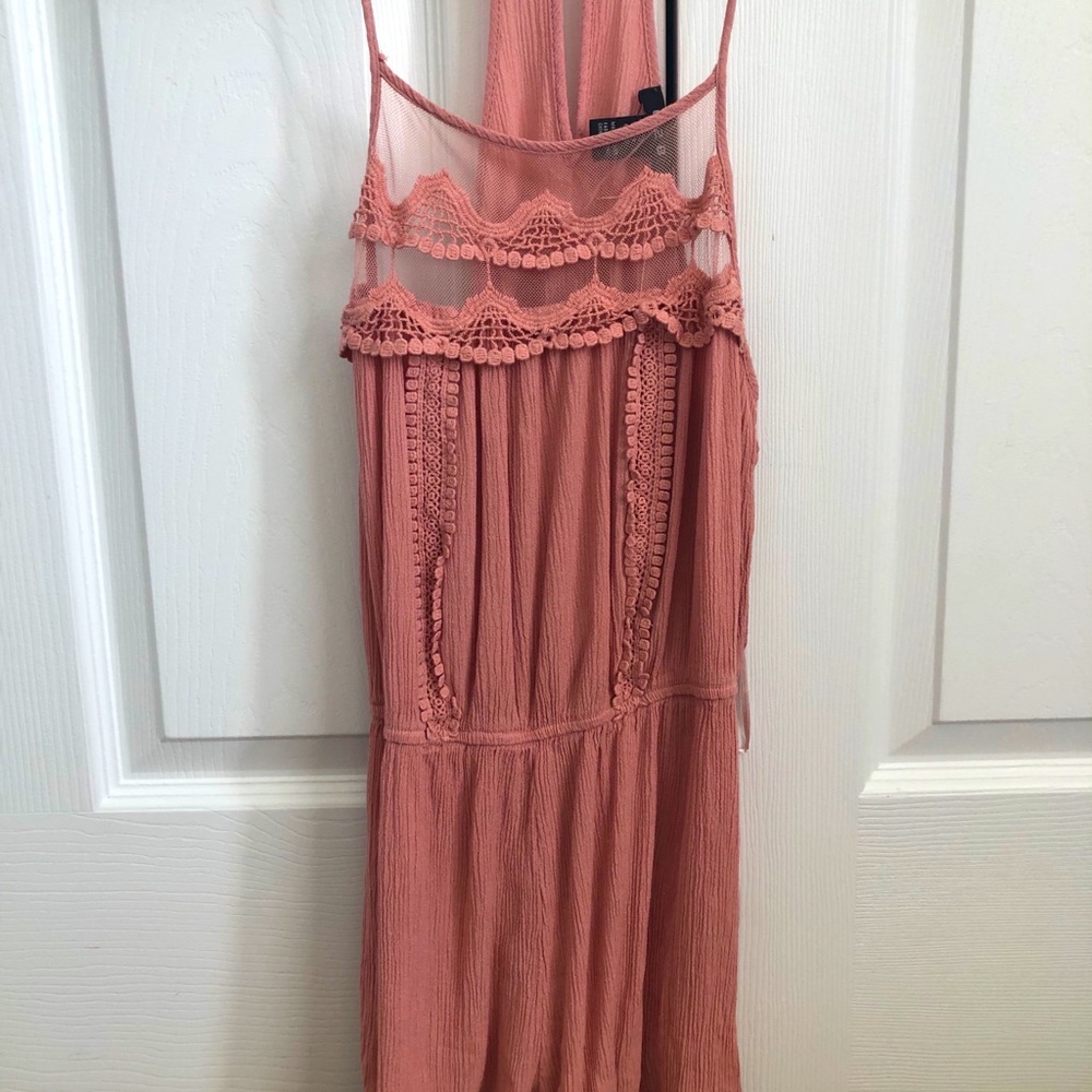 Blush detailed romper